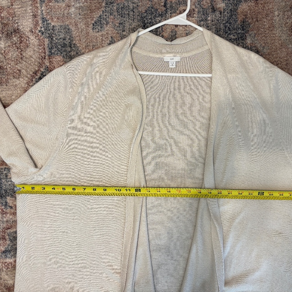 J. Jill Women's Plus Linen-Blend Open-Front Waterfall Cardigan Sweater 4X Beige - Picture 6 of 9